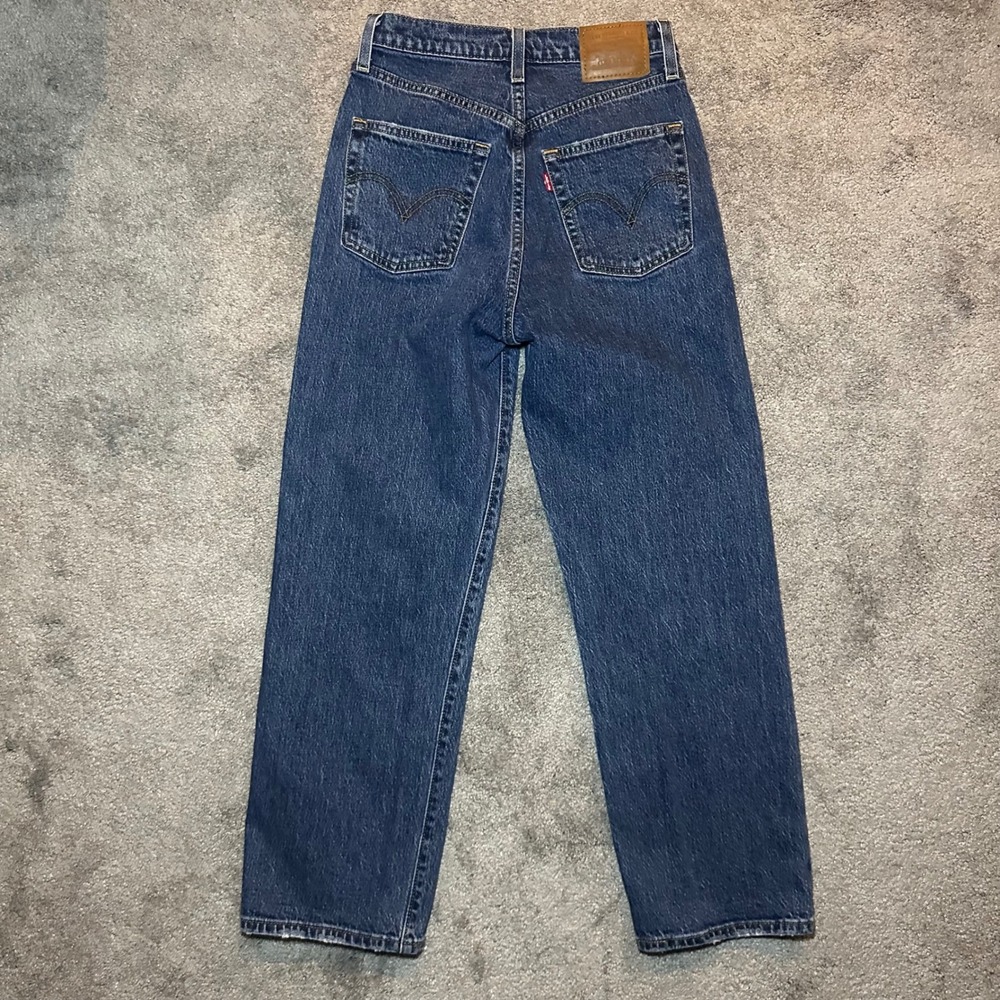 Levi's Ribcage Straight Ankle Jeans Women 25x27 (Fit 24x25) Blue High Rise Denim